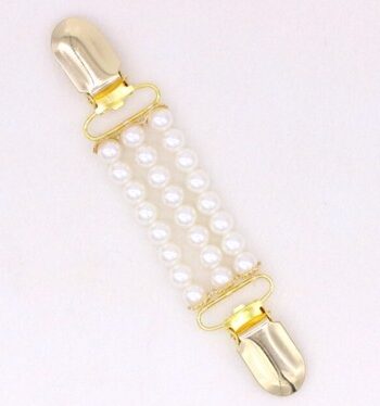 Broche Cardigan Lukker Guld Med Perler