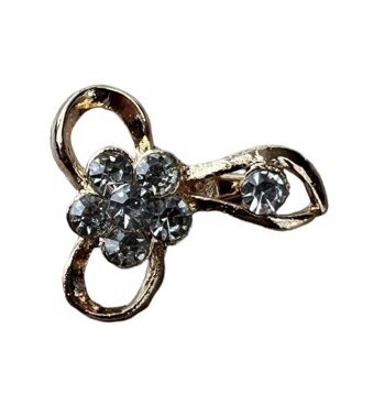 Broche Guld Blomst Med Sten