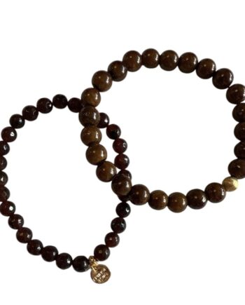 Armbånd Friihof  Siig Brune Perler Guldfarvet Perle
