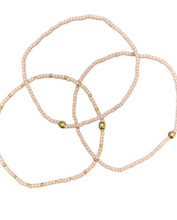 Armbånd Friihof  Siig Perler Rosa Guld Perler