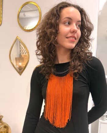 Perlehalskæde Orange