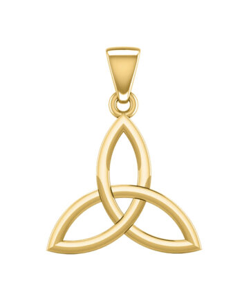 Vedhæng Med Triquetra Treenighedssymbolet 23mm Kæde Forgyldt Karat Guld