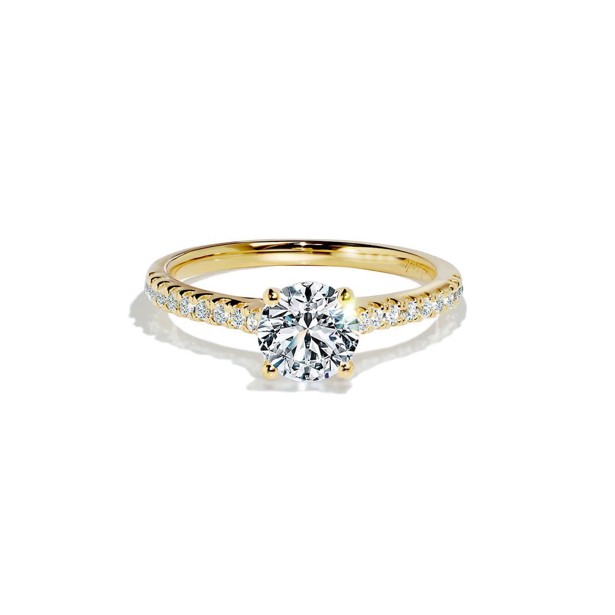 Amour Solitaire Forlovelsesring Med Hvid Safir Diamanter
