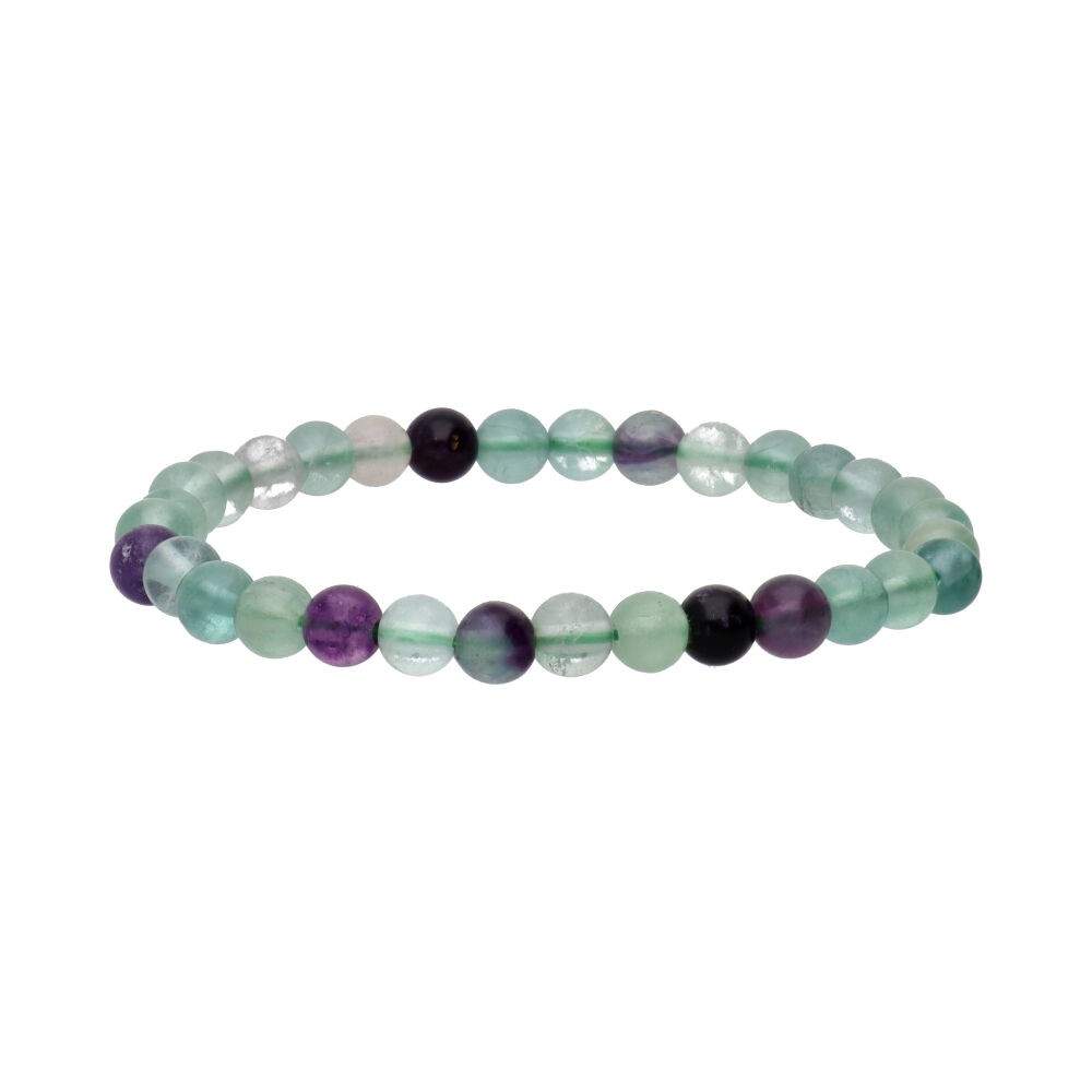 Armbånd Regnbue Fluorit 6mm