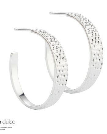 Big Ruffle Hoop  Silver