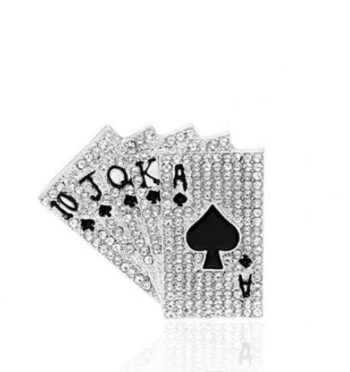 Broche Den Vindende Hånd Straight Flush Sølv