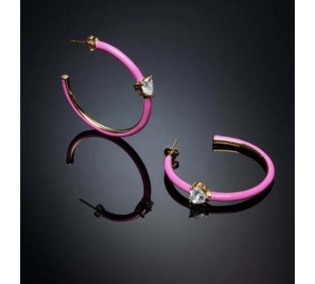 Chiara Ferragni Love Parade Pink Enamel øreringe 40mm