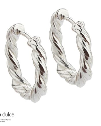 Curly Hoop Medium  Silver