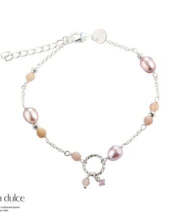 Koi Rose Pearl Bracelet  Silver