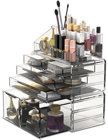 Komplet Glam Makeup Smykke Organizer Akryl