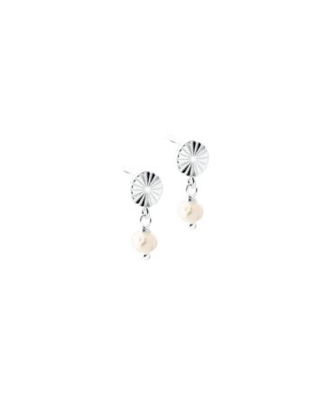Line Pearl Earstud  Silver
