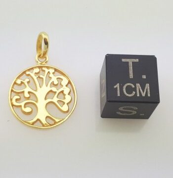Livets Træ Vedhæng Guld 14mm Spirituelle Smykker Godkarmashop