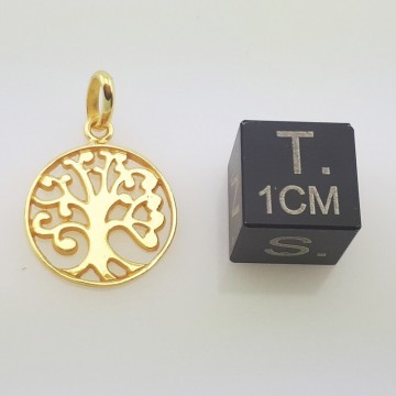 Livets Træ Vedhæng Guld 14mm Spirituelle Smykker Godkarmashop