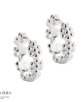 Lots Flowers Hoop Medium  Silver