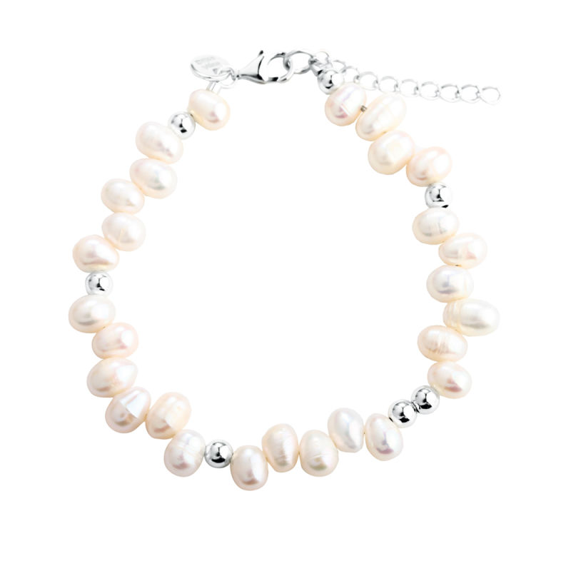 Lunella Pearl Bracelet  Silver
