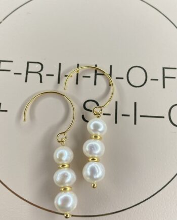 øreringe Fra Friihof  Siig Gold  White Pearl Trible