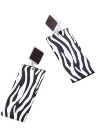 øreringe Klassiske Kvadratiske øreringe Med Zebra Print