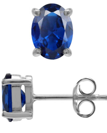 ørestikker Med Safir 7x5mm Par