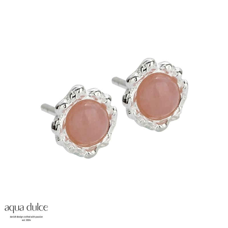 Opal Stud ørestikker Sterling Sølv Med Pink Opal