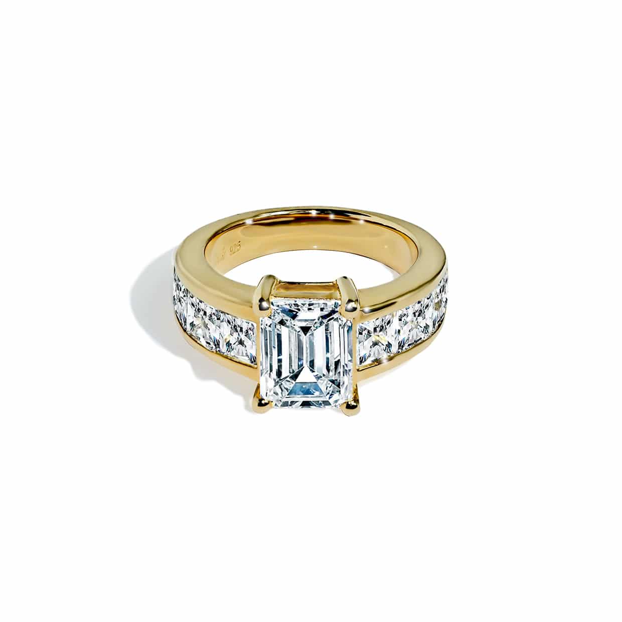 Oxford Radiant   Prinsesse Cut Forgyldt Sterlingsølv