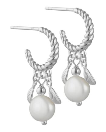 Pearly Penny Hoops  Silver
