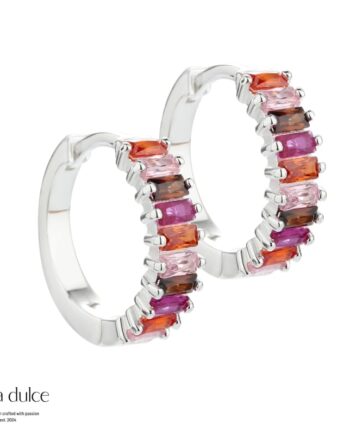 Pink Philina Hoops  Silver