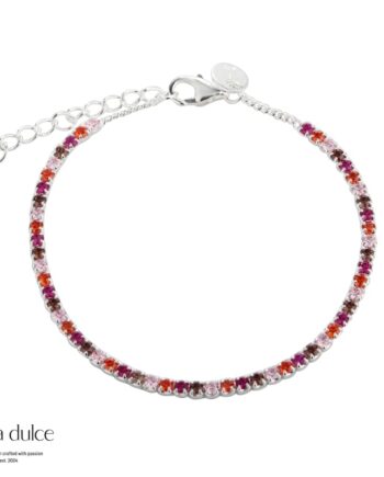 Pink Tennis Bracelet  Silver