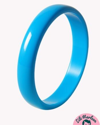 Plastik Armring Blå Retro Bangle Cuff Rund Frostblå