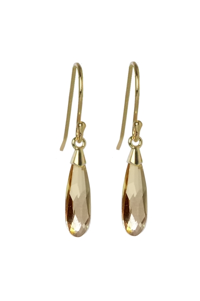 Raindrop øreringe Crystal Golden Shadow Guld