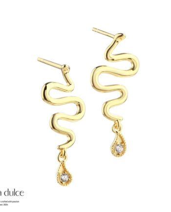 Snake Vims Earstud  Golden