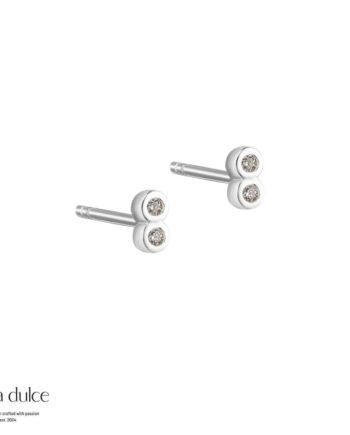 Tiny Clear Earstud  Silver