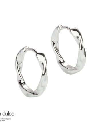 Twirl Hoop Big  Silver