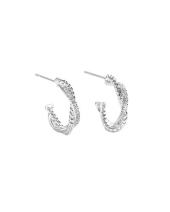 Twisted Darling Hoop  Silver