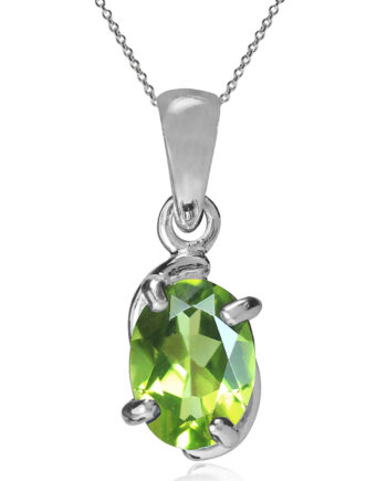 Vedhæng Med Peridot 17mm Kæde