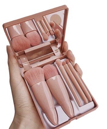 Vintage Penselsæt Med Pensler Makeup Børster Sød Boks Med Spejl