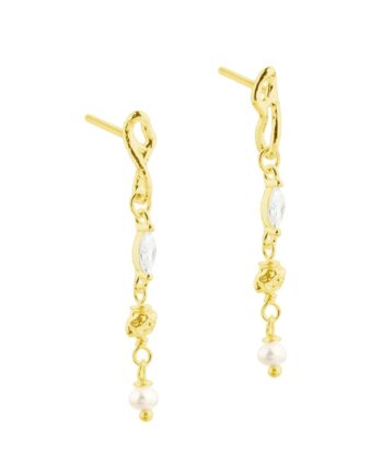 White Garden Earstud  Golden