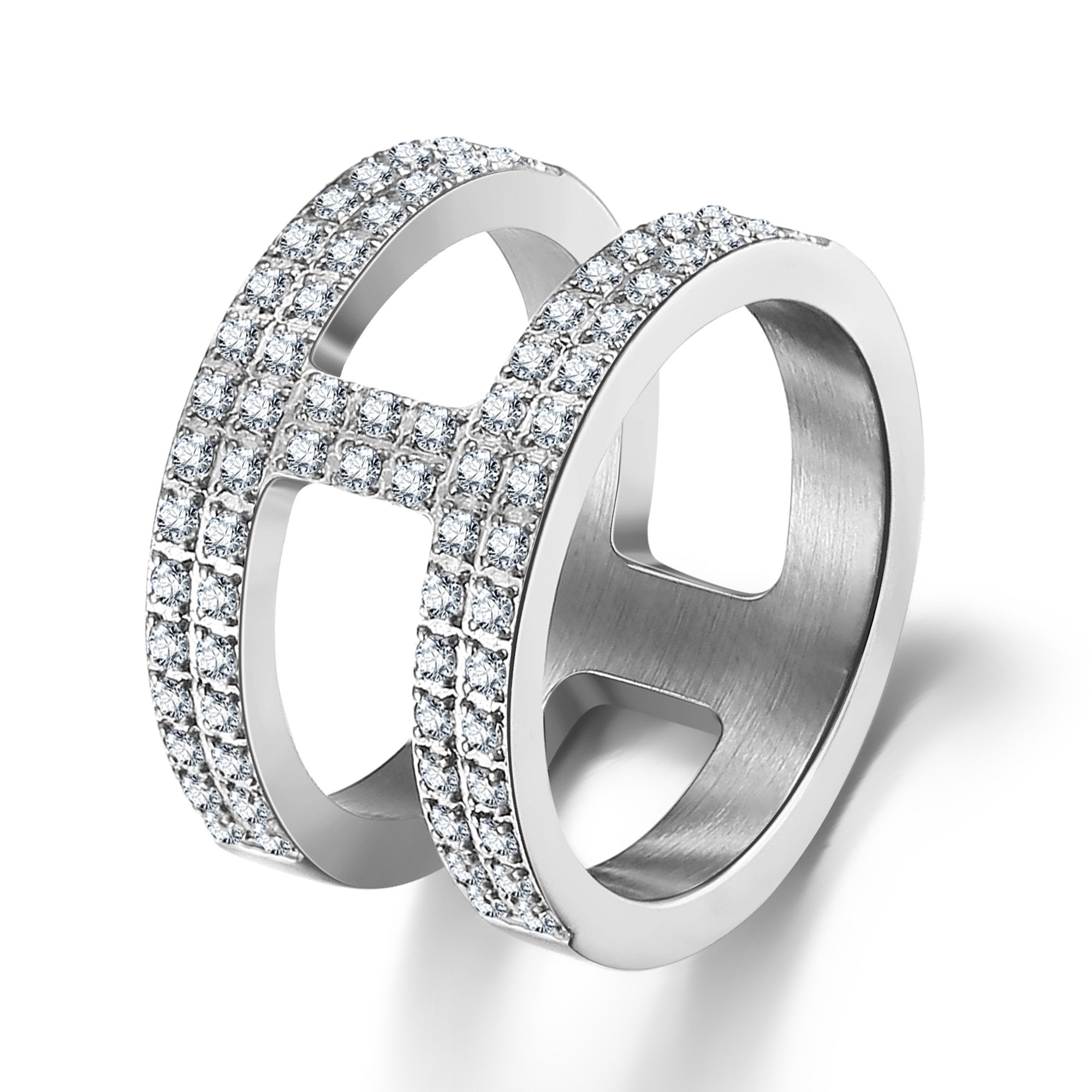 Annebrauner Double Massive White Ring
