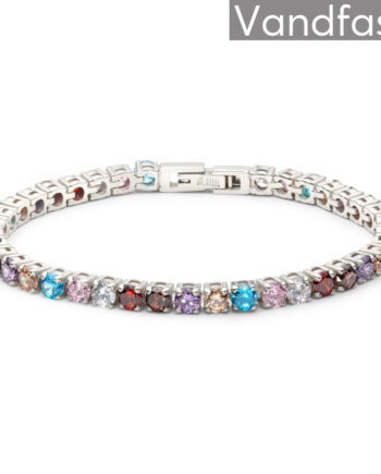 Annebrauner Tennis Rainbow Armbånd