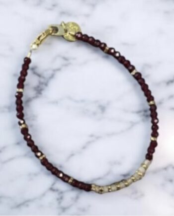 Armbånd Friihof  Siig Bordeaux Guldfarvet Perler