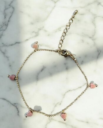 Armbånd Friihof  Siig Guldbelagt  Tiny Chain Hjerter
