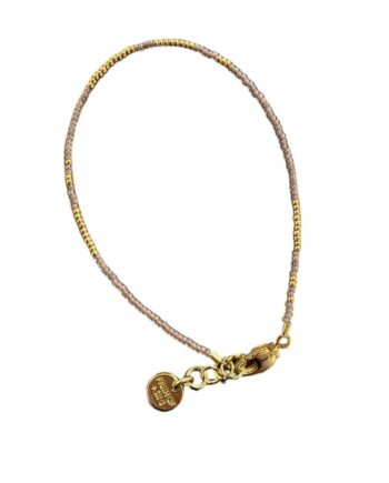 Armbånd Friihof  Siig Lys Lilla Guldfarvet Glasperle
