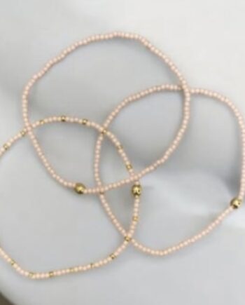 Armbånd Friihof  Siig Perler Rosa Guld Perler