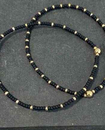 Armbånd Friihof  Siig Perler Sort Guldfarvet Perler