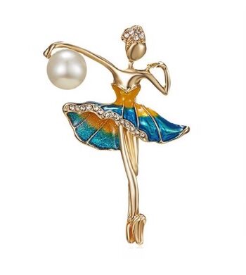 Broche Dansende Ballerina Med Perle 446