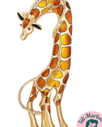 Broche  Miss Longneck Kæmpe Giraf Gyldne Nuancer