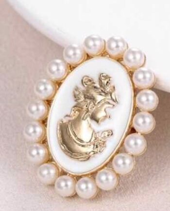 Broche Vintage Frue Med Perler Lille