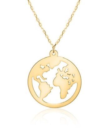 Collier Guld Med Verdenskortet