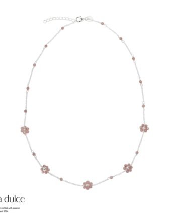 Daisy Rose Necklace  Silver