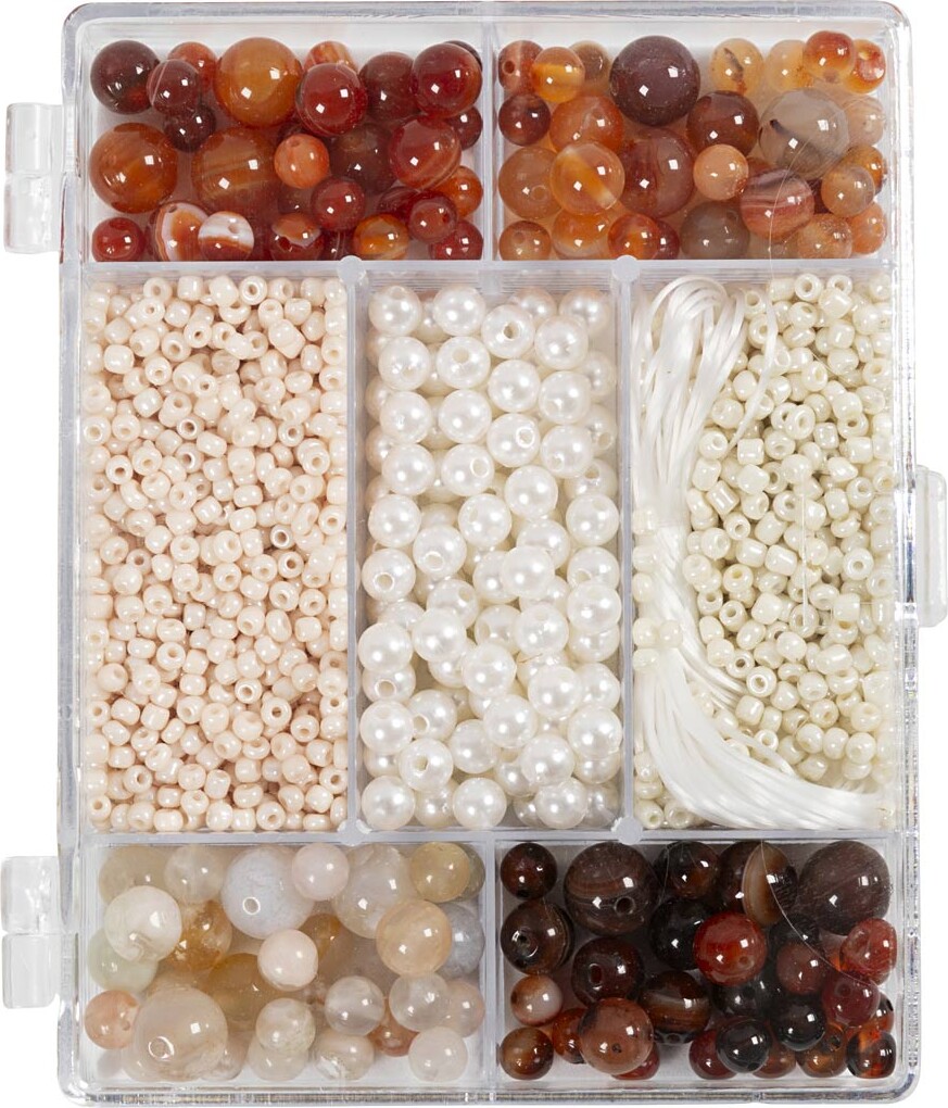 Diy Mix Smykker Agater Str Hulstr Assorterede Farver