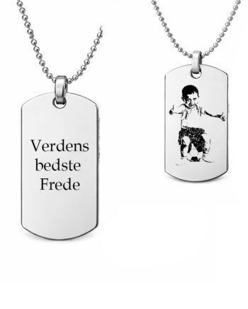 Dogtags Stål Med Indgraveret Billede